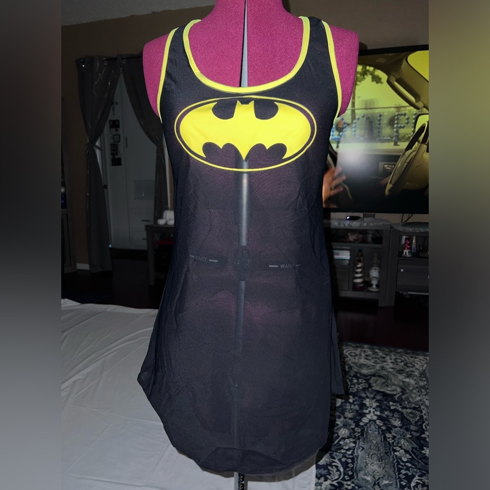 NWT Mesh Batman Tank Top/Cover Up
